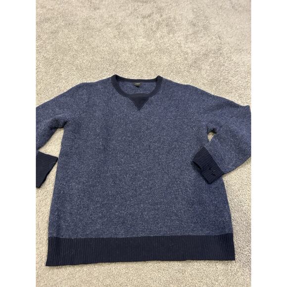 J. Crew Sweater Mens Large Blue Supersoft Crewneck wool Blend Pullover - Picture 1 of 6